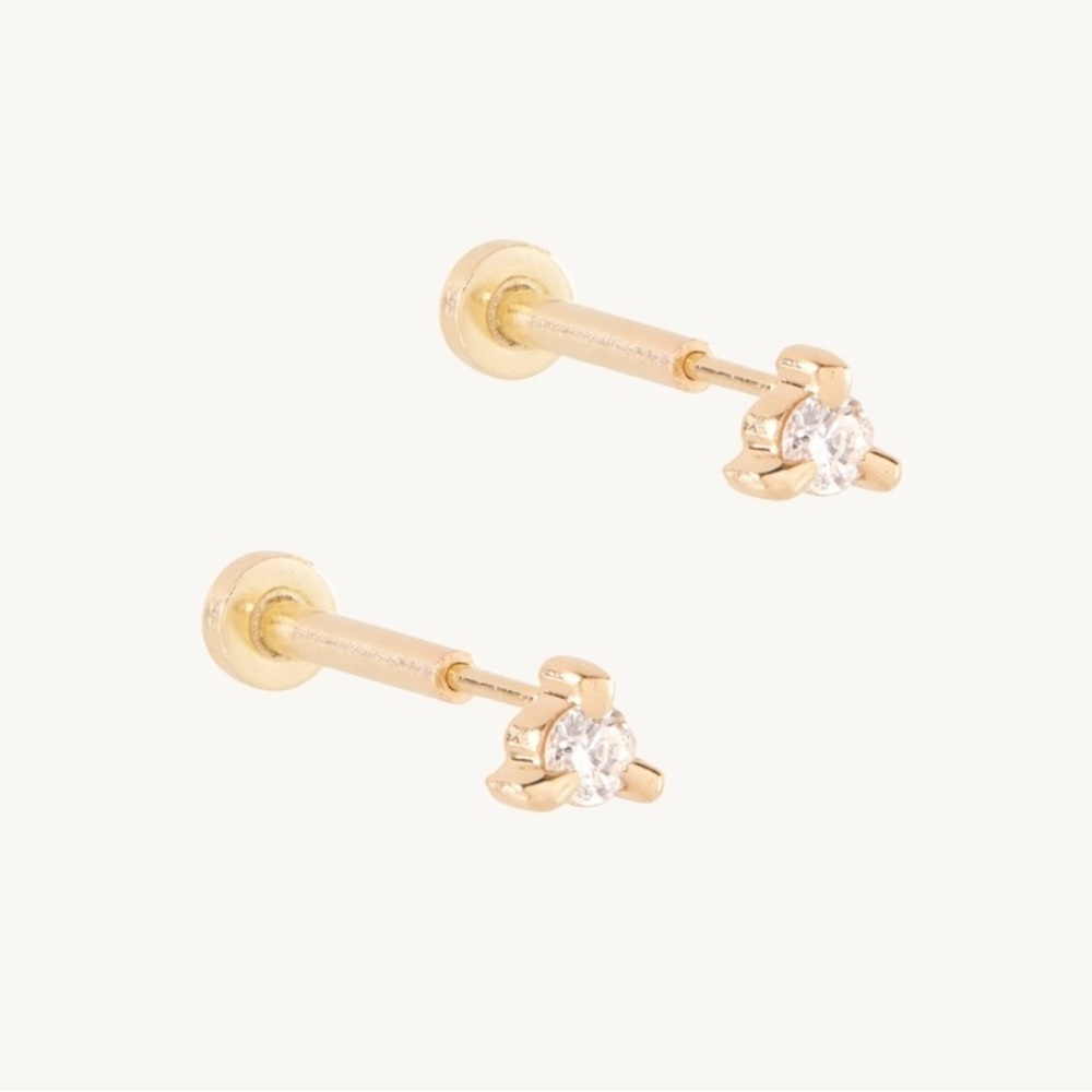 Catbird Flat Back Petite Angel Hair Stud (Set)